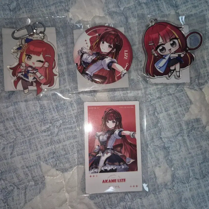 [BUNJANG] Stellive Akane &amp; Rize Keyring &amp; Badge Bundle Set / 스텔라이브 아카네 리제 키링 뱃지 일괄