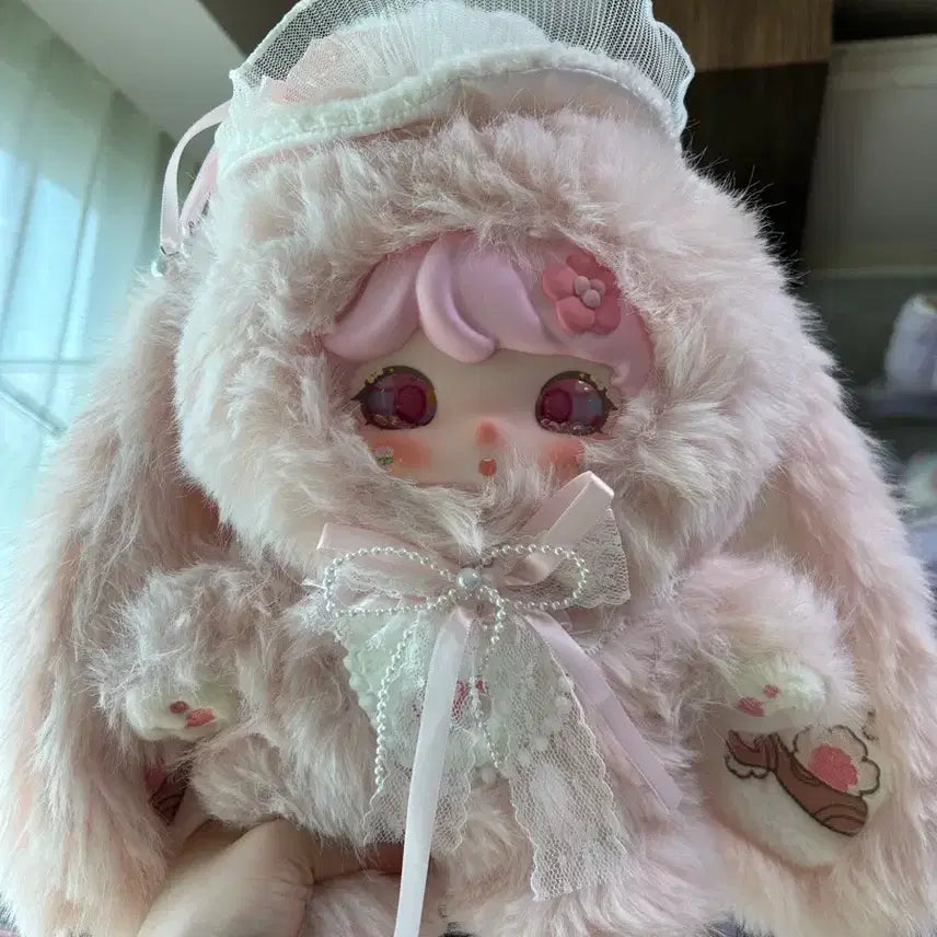 [BUNJANG] Baby3 Luxy Rabbit Pink Rabbit Plush Doll / 베이비쓰리 럭시래빗 핑크토끼인형 물눈