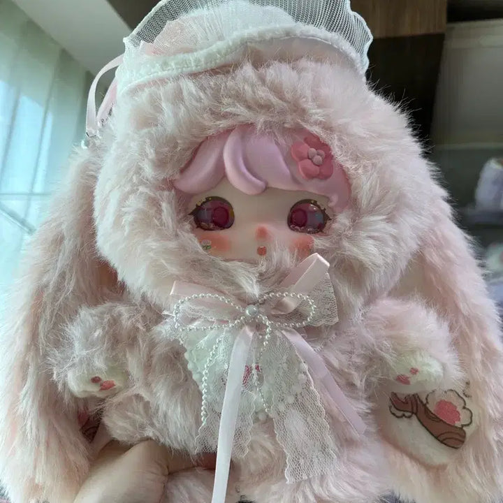 [BUNJANG] Baby3 Luxy Rabbit Pink Rabbit Plush Doll / 베이비쓰리 럭시래빗 핑크토끼인형 물눈