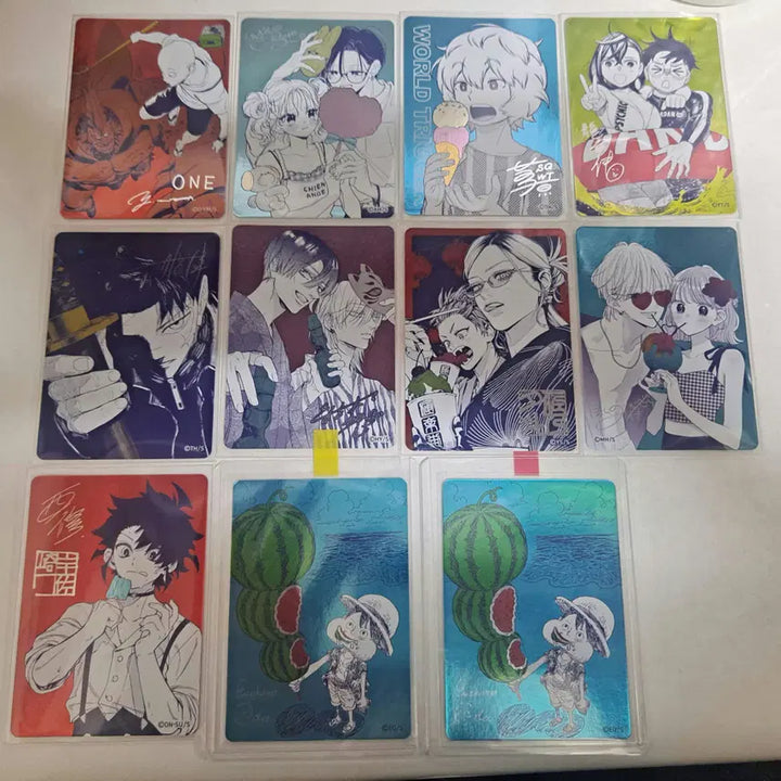 [BUNJANG] One Piece Natsukomi Metakira Card Set (Watermelon Luffy x2, 9 Others) / 2026 나츠코미 메타키라 카드(수박루피 2개 외 9종)