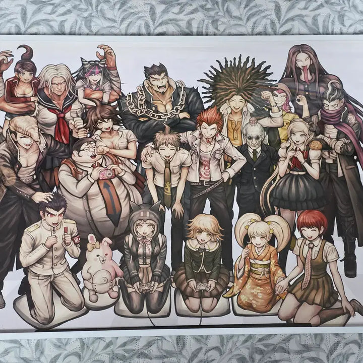 [BUNJANG] Danganronpa 1 &amp; 2 Reload Rui Komatsuzaki Official All Characters Mahjong A2 Poster with White Frame / 단간론파 1 2 리로드 코마츠자키 루이 공식 올캐러 마작 A2포스터 + 화이트 액자