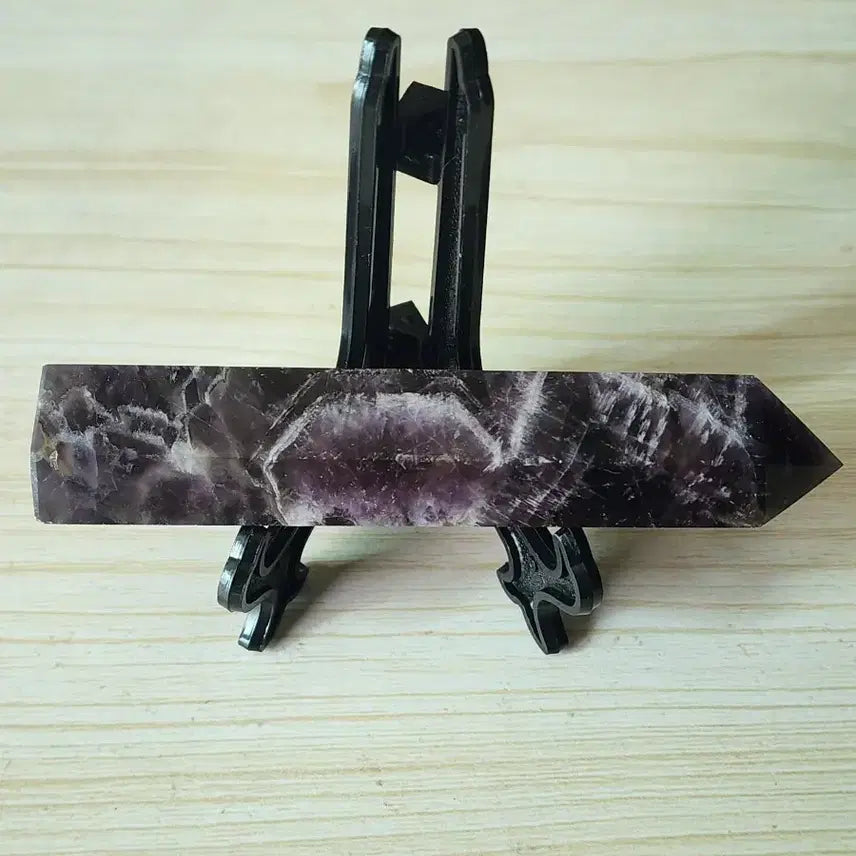 [BUNJANG] Natural Amethyst Obelisk (9.5cm) with Stand / 천연 자수정 오벨리스크(9.5cm) + 받침대
