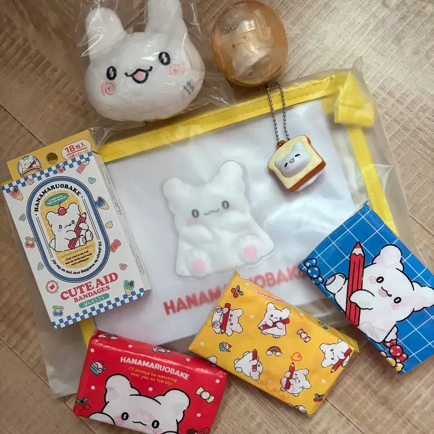 [BUNJANG] Hanamaruoobake Merchandise Bundle (Gacha 3, Disposable Band, Tissue Pouch) / 하나마루오바케 굿즈 일괄 (가챠3 데일밴드 티슈 파우치)