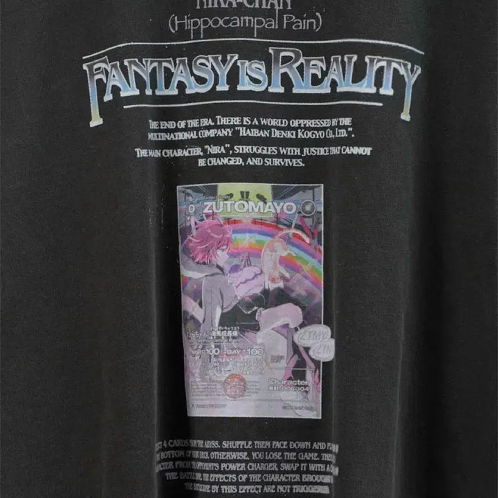 [BUNJANG] Zutto Mayoi Hamaniira Design Long T-Shirt XL / 즛토마요 해마니라 카드 디자인 롱티셔츠 XL 판매