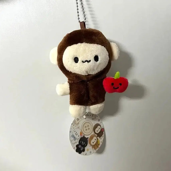 [BUNJANG] Button Friends Monkey Plush Keychain / 단추프렌즈 원숭이 인형 키링