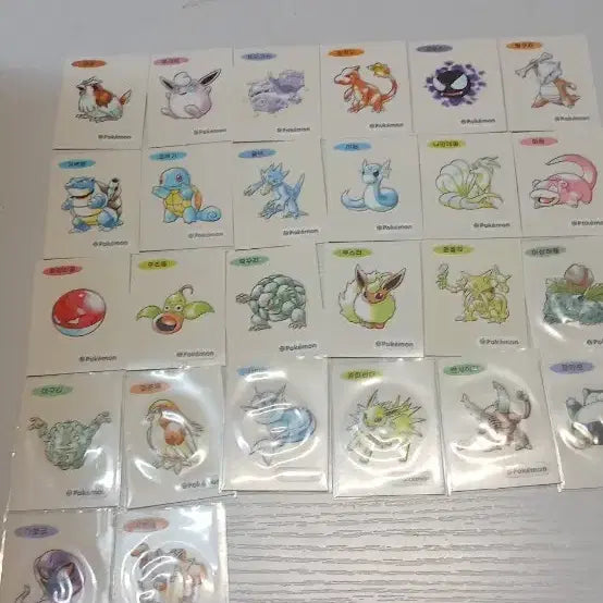 [BUNJANG] Pokemon Artwork Ttibbusal 27 Types Bundle Set / 포켓몬 아트워크 띠부씰 27종 팔아요 (분할불가)