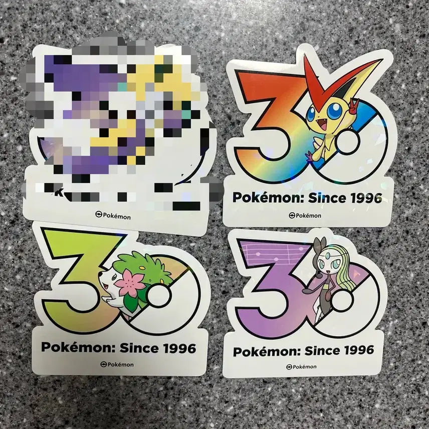 [BUNJANG] Pokemon 30th Anniversary Sticker Set (Viktini, Shaymin, Meloetta) / 교환 포켓몬 30주년 스티커 비크티니 쉐이미 메로엣타