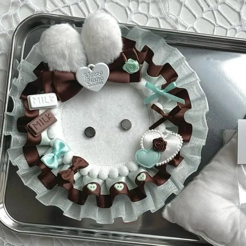 [BUNJANG] Handmade Mint Chocolate Rosette &amp; Can Badge Holder for Ita Bag Decoration / 58~75mm 민트초코 로제트 / 캔뱃지 홀더 / 이타백 꾸미기 / 핸드메이드