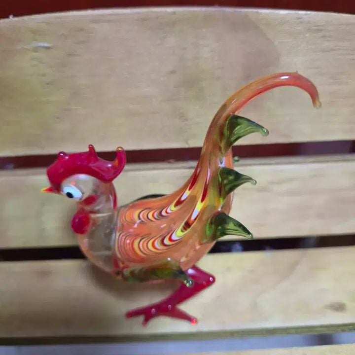 [BUNJANG] Hand-Blown Glass Mini Chicken Figurine / 핸드블로운 유리 미니닭 장식품