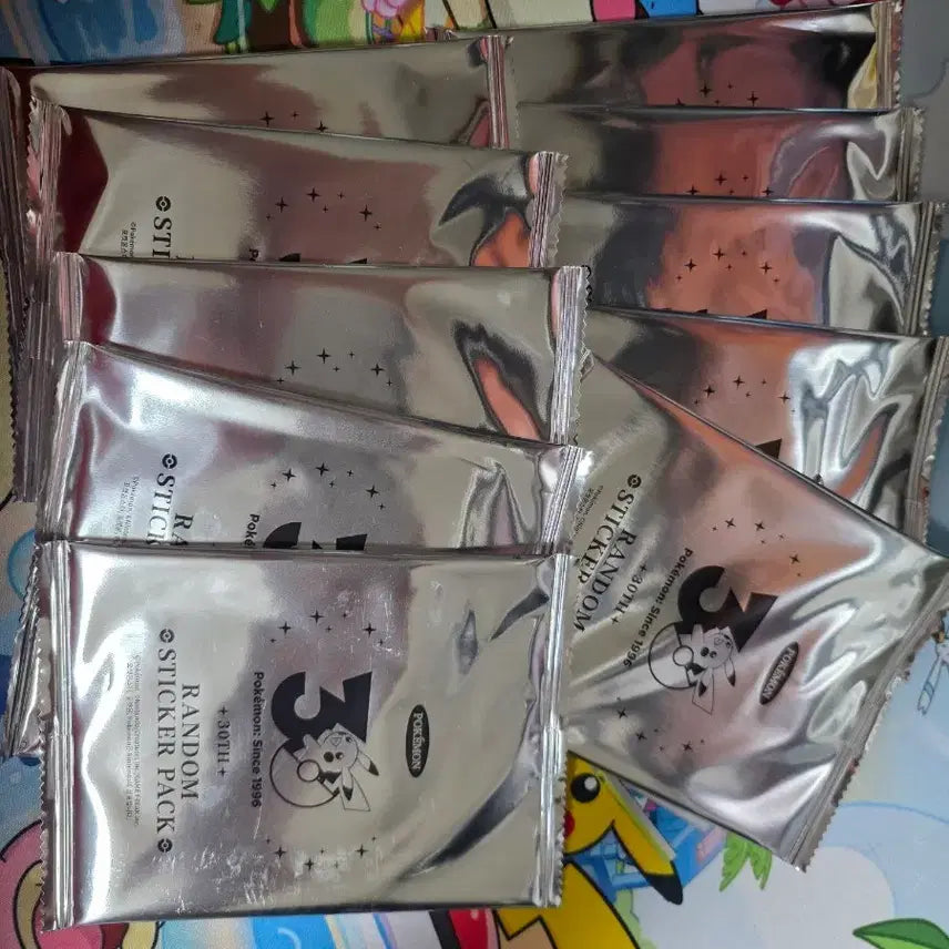 [BUNJANG] Pokemon 30th Anniversary Logo Stickers 10-Pack Bundle Set / 포켓몬30주년 로고스티커 10팩