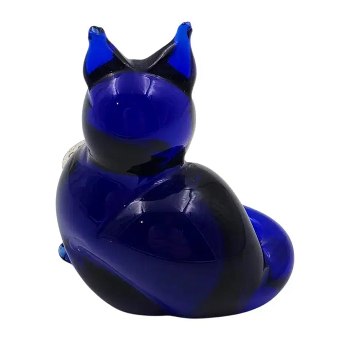 [BUNJANG] 1980s Italian Murano Cobalt Blue Glass Cat Art Object / 80s 이탈리아 무라노 코발트 블루 고양이 오브제