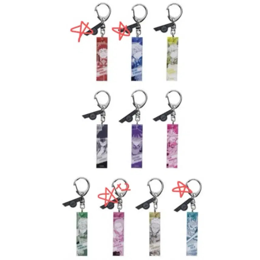 [BUNJANG] Kaiju No. 8 Original Art Exhibition Acrylic Charms Bundle Set (Kafka, Reno, Izumo - 5 pcs total) / 일괄 괴수 8호 원화전 아크릴 참 ( 카프카 레노 이즈모 총5개 일괄 )