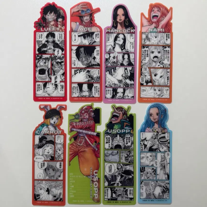 [BUNJANG] One Piece Base Shop Bookmark Set - Luffy, Ace, Hancock, Nami, Usopp / (일괄) 원피스 베이스샵 북마크 책갈피 루피 에이스 핸콕 나미 우솝