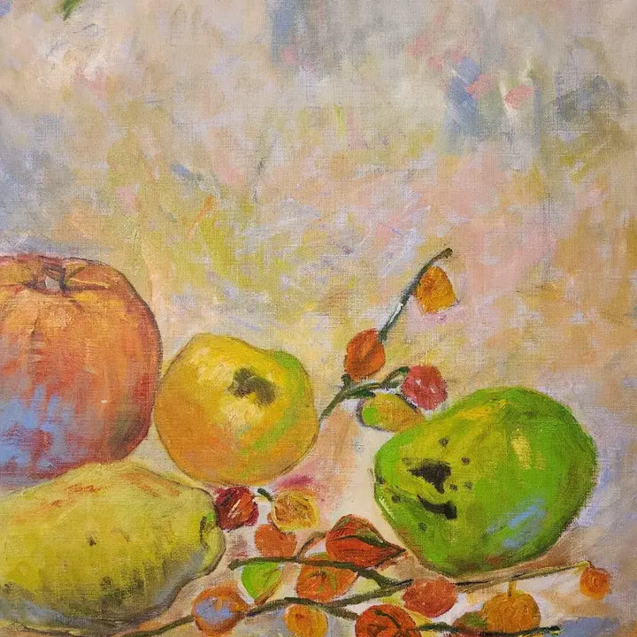 [BUNJANG] Lee Hyun-soon "Flowers and Fruits in a Vase" Oil Painting (20F) / [서양화가 이현순 작가 작품 - 화병 속의 꽃과 과일 (20F)]
