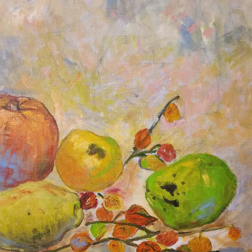 [BUNJANG] Lee Hyun-soon "Flowers and Fruits in a Vase" Oil Painting (20F) / [서양화가 이현순 작가 작품 - 화병 속의 꽃과 과일 (20F)]