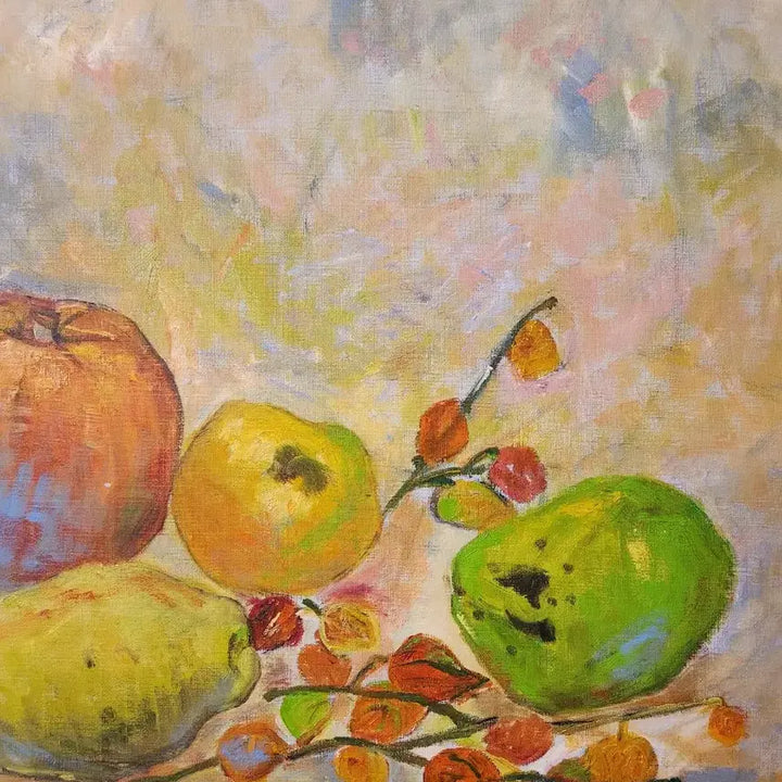 [BUNJANG] Lee Hyun-soon "Flowers and Fruits in a Vase" Oil Painting (20F) / [서양화가 이현순 작가 작품 - 화병 속의 꽃과 과일 (20F)]