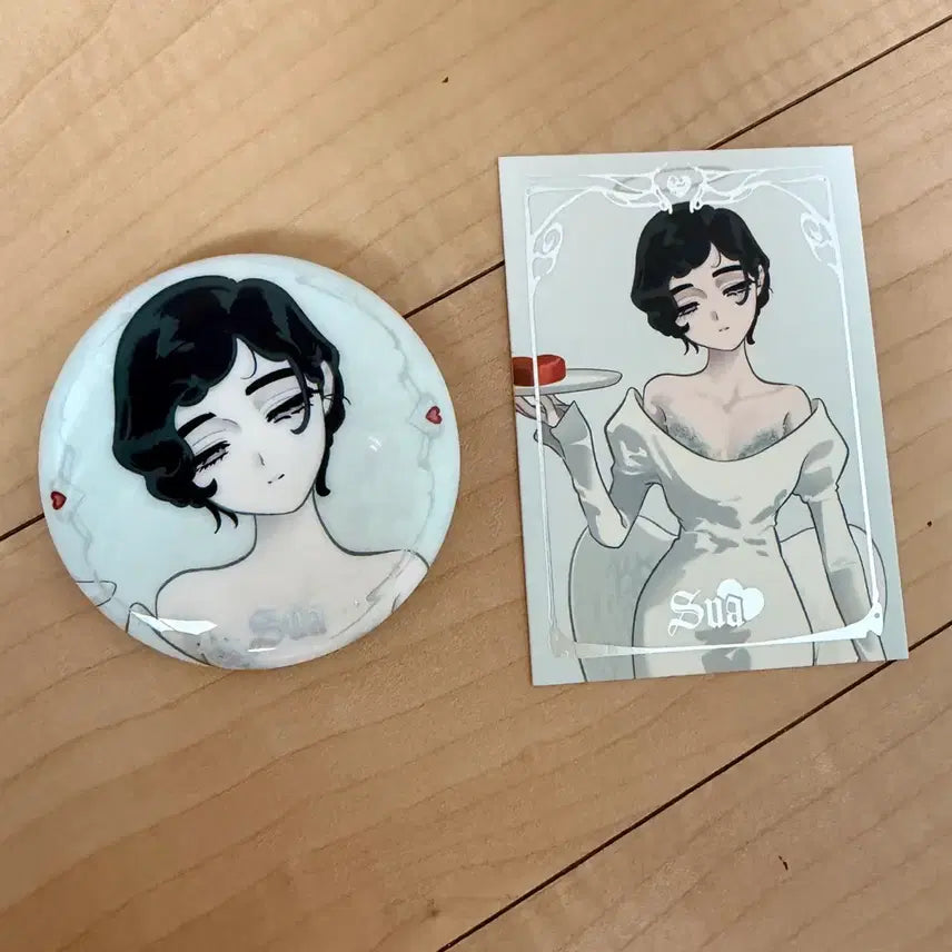 [BUNJANG] ASTAGE AaD Sua Can Badge &amp; Photocard Set / 에이스테 AaD 수아 캔뱃지 포카 세트