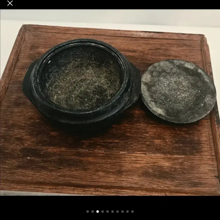 [BUNJANG] Antique Natural Soapstone Pot (Saeong) - 1-2 Person Cookware / 골동품] 옛날 천연 곱돌솥 [새옹/1^2인용 돌밥솥]