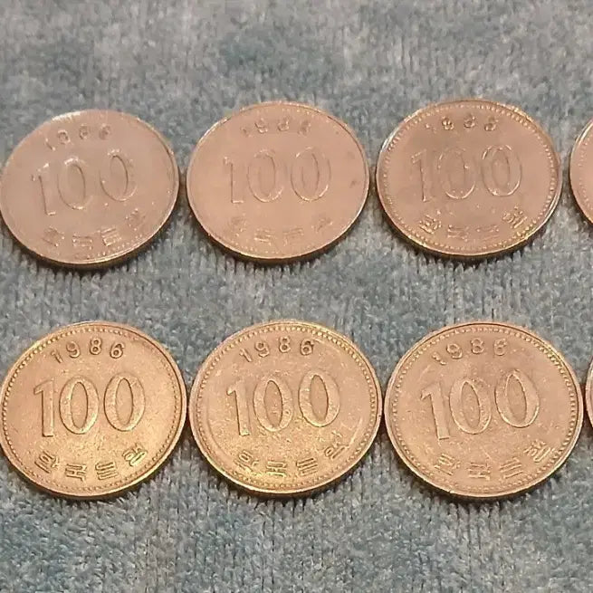 [BUNJANG] 1986 100 Won Coins Bundle Set (10 pcs) / 1986년 100원 동전 10개 일괄