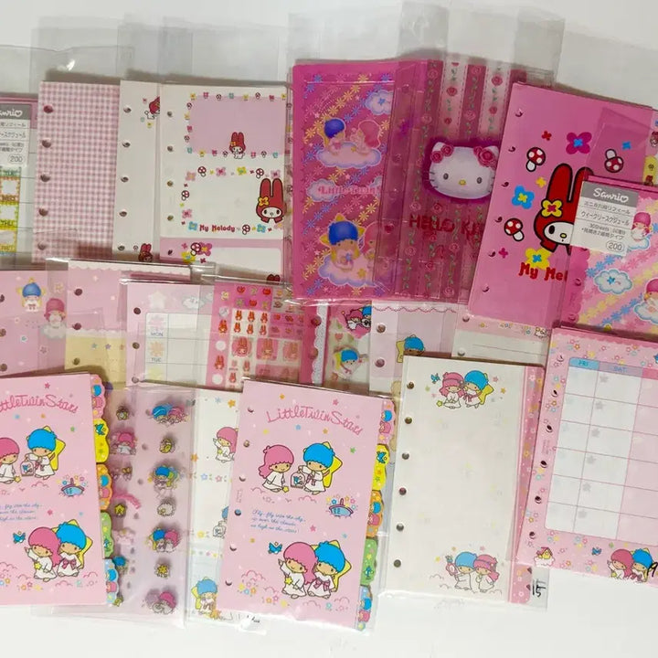 [BUNJANG] Vintage Sanrio Kitty &amp; Kiki Lala Diary Inserts &amp; Stickers Bundle / [몽땅정리]고전키티다이어리 고전키티속지 키키라라다이어리 빨간마멜 키키라라속지 고전다이어리 육공다이어리