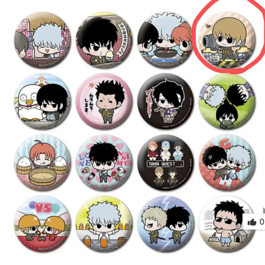 [BUNJANG] Gintama Famous Scenes Random Can Badge (Sogo) / 은혼 명장면 랜덤 캔뱃지 (소고)