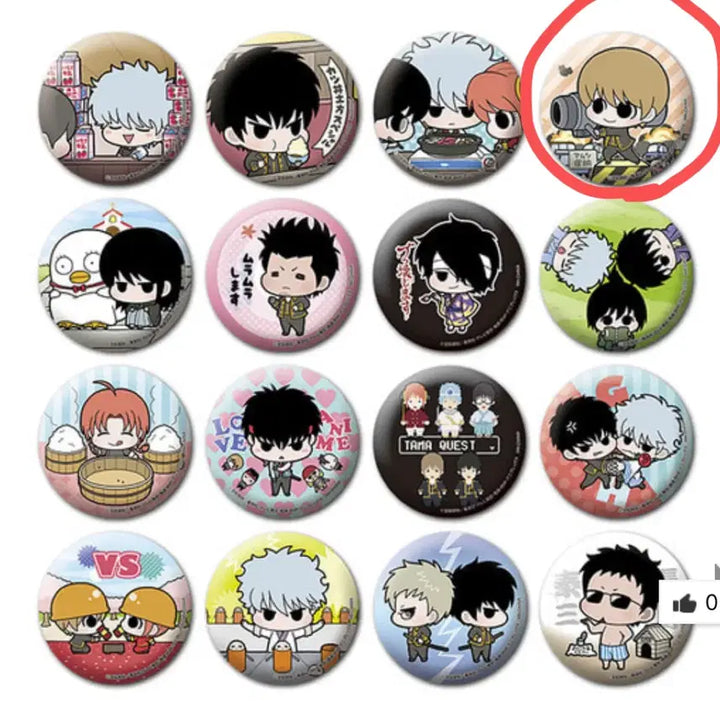 [BUNJANG] Gintama Famous Scenes Random Can Badge (Sogo) / 은혼 명장면 랜덤 캔뱃지 (소고)