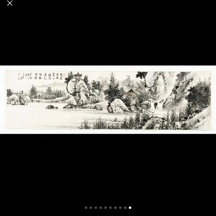 [BUNJANG] Cheongsan Kim Tae-ho Ink Wash Landscape Painting (Gosan Yusu-do) / 청산김태호 화백의 수묵산수화입니다.