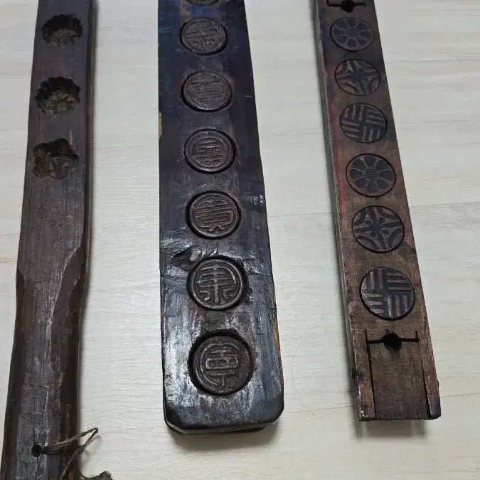 [BUNJANG] Antique Tteoksaltteok (Rice Cake Mold) Set of 3 / 민속품 떡살 3점일괄 골동품