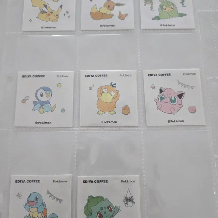 [BUNJANG] Ediya Pokemon Sticker Set (8 Types) + Coaster Set (4 Types) - Full Set / 이디야 포켓몬 스티커 8종 + 코스터 4종 전종 팝니다.