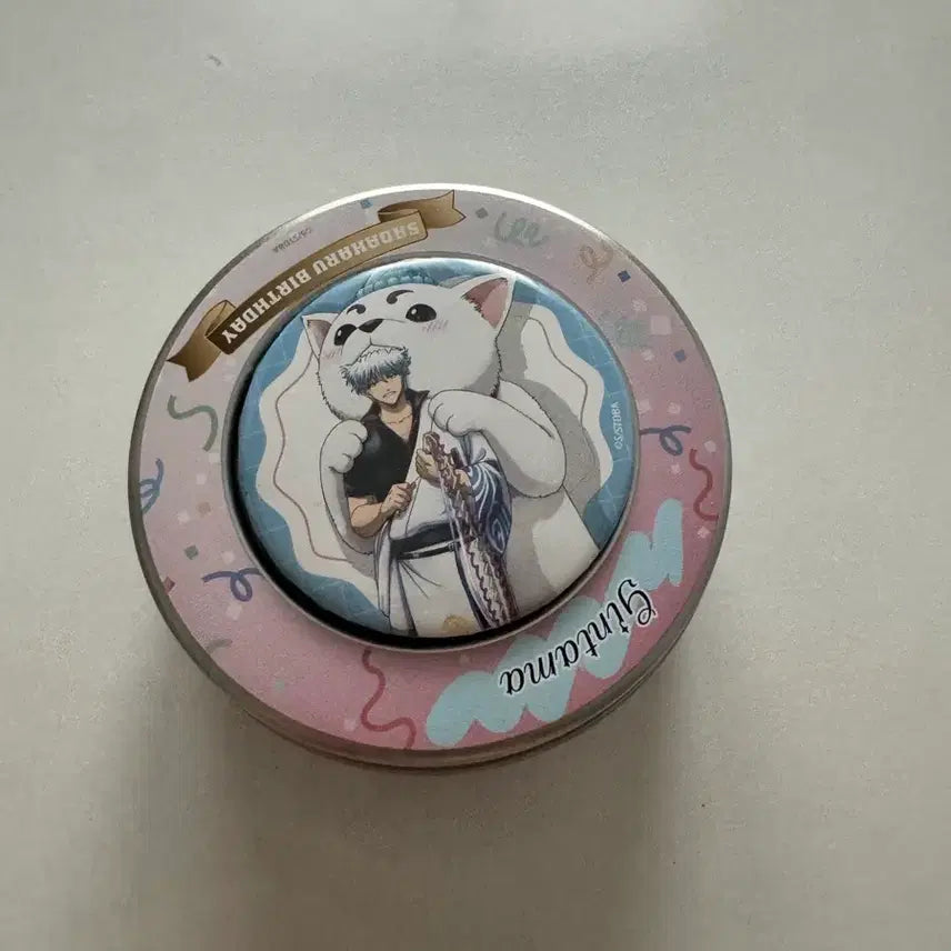 [BUNJANG] Gintama Gintoki Sadaharu Birthday Sugar Can &amp; Badge Set / 은혼 긴토키 사다하루 생일 버스데이 설탕캔(설탕없어요)