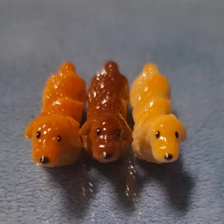 [BUNJANG] Miniature Dog Figurines Set (Orange, Brown, Yellow) / 강아지 미니어처 3개 세트 오렌지 브라운 옐로우 피규어