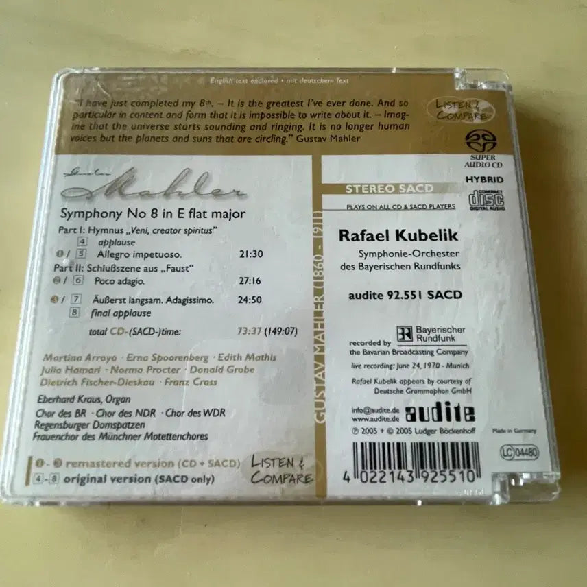 [BUNJANG] Gustav Mahler Symphony No. 8 SACD Hybrid / 구스타프 말러 교향곡 8번 SACD 하이브리드