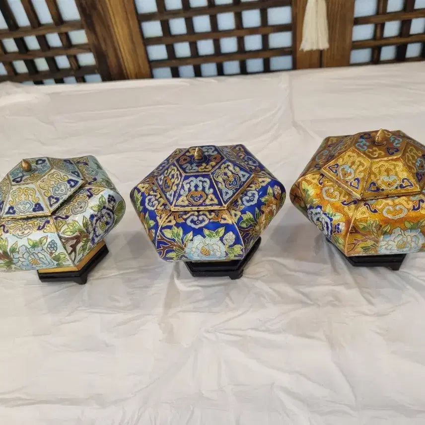 [BUNJANG] Cloisonné Enamel Box Set (3 Pieces) / 칠보 함 3p