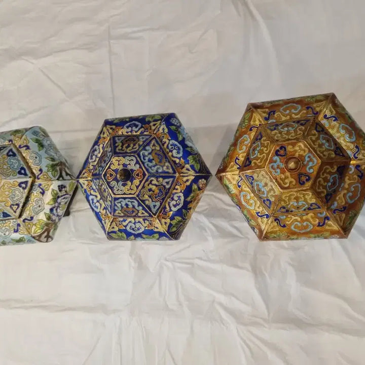 [BUNJANG] Cloisonné Enamel Box Set (3 Pieces) / 칠보 함 3p