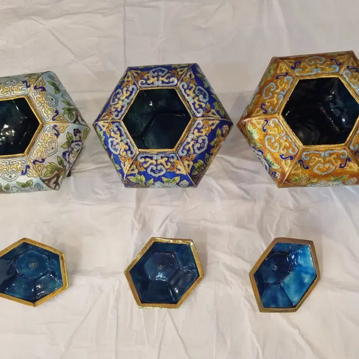[BUNJANG] Cloisonné Enamel Box Set (3 Pieces) / 칠보 함 3p