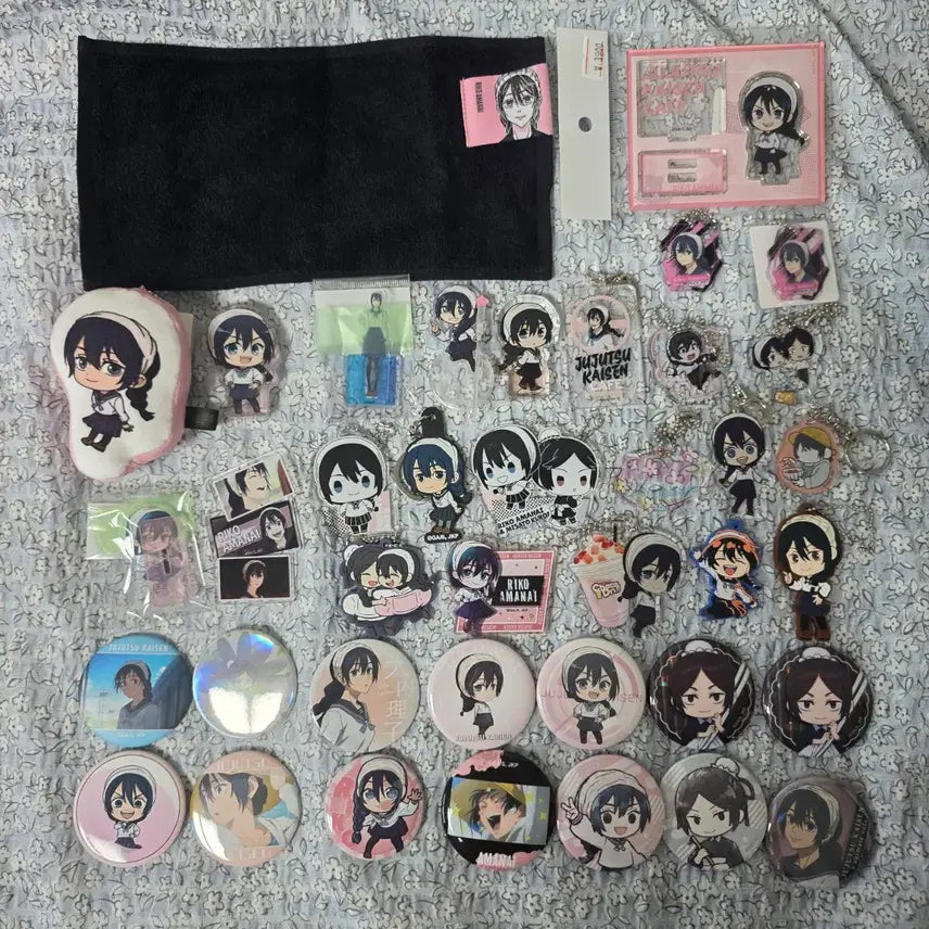 [BUNJANG] Jujutsu Kaisen Riko Amanai Goods Bundle Set (Can Badge, Acrylic, Keyring) / 주술회전 아마나이 리코 굿즈 일괄처분(캔뱃지,아크릴,키링)