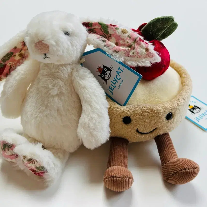 [BUNJANG] Jellycat Strawberry Tart &amp; Strawberry Bunny Keychain Bundle Set / 일괄) 젤리캣 정품 딸기 타르트 &amp; 스트로베리 버니 키링