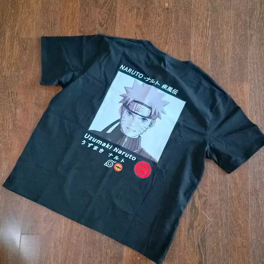 [BUNJANG] Uzumaki Naruto Black T-Shirt (New) / 우즈마키 나루토 블랙 반팔티 새상품
