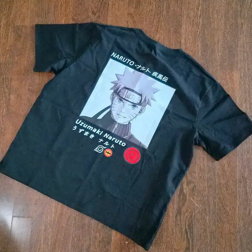 [BUNJANG] Uzumaki Naruto Black T-Shirt (New) / 우즈마키 나루토 블랙 반팔티 새상품
