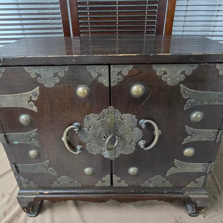 [BUNJANG] Antique Korean Traditional Small Bandaji Cabinet / 전통 목가구 소형 반닫이 / 엔틱 인테리어 수납장
