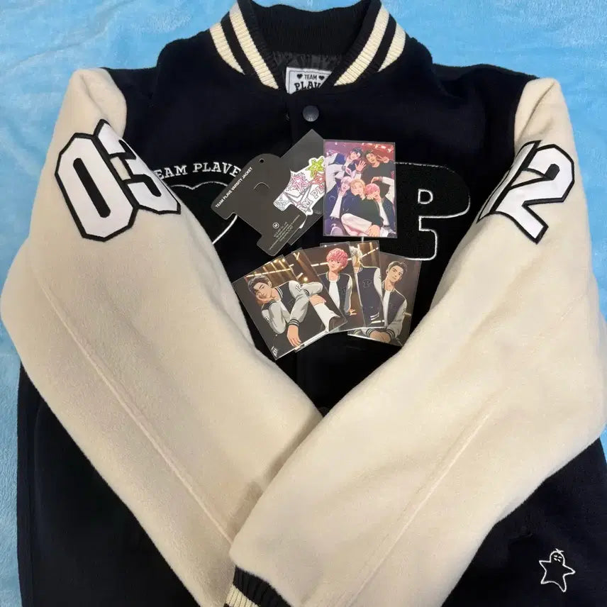 [BUNJANG] PLAVE Varsity Jacket M Size POB Bundle Set / 플레이브 PLAVE 바시티 양도 M사이즈 특전 모두 포함
