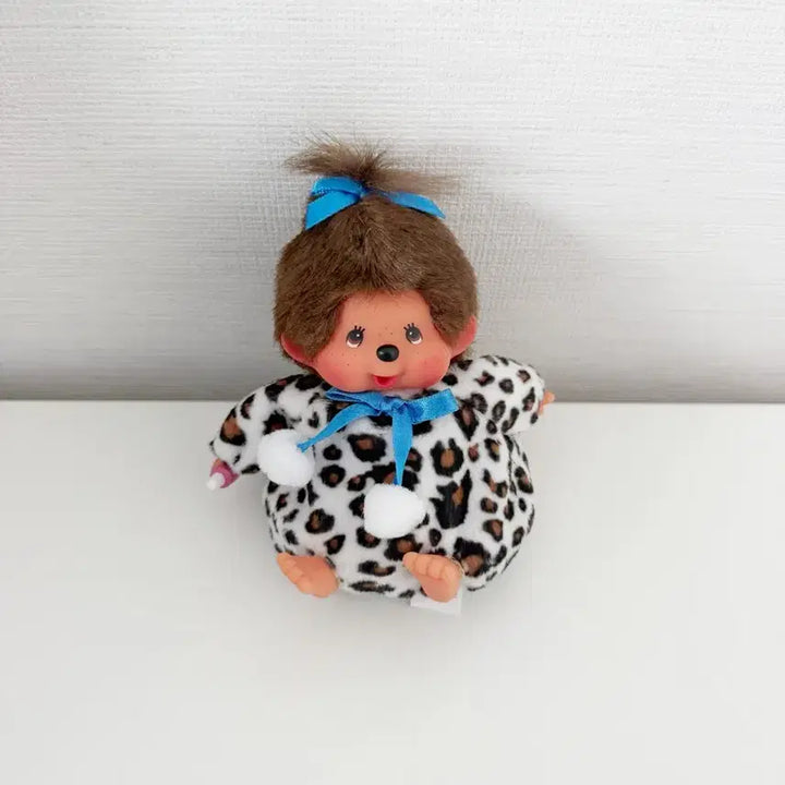 [BUNJANG] Rare Leopard Ribbon Monchhichi Doll / 희귀 레오파드 리본 몬치치 찰찰이