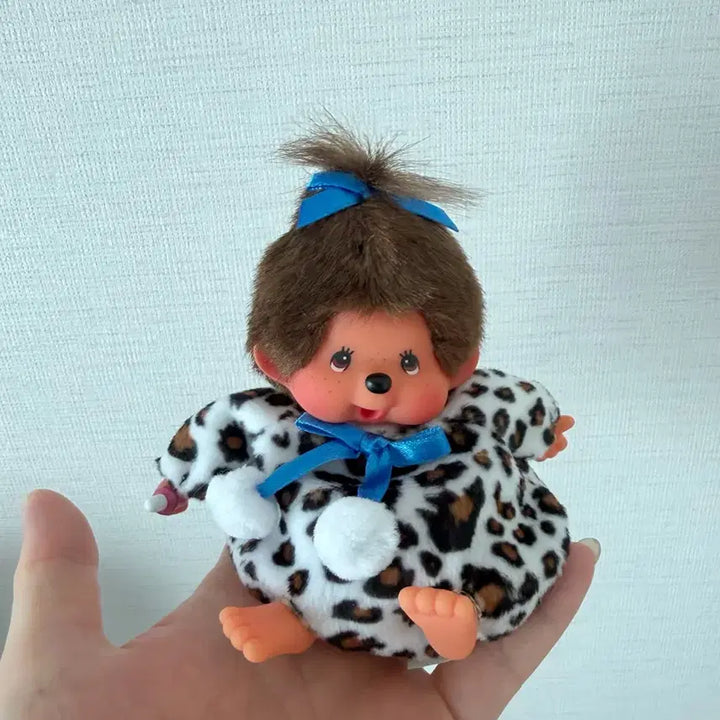 [BUNJANG] Rare Leopard Ribbon Monchhichi Doll / 희귀 레오파드 리본 몬치치 찰찰이