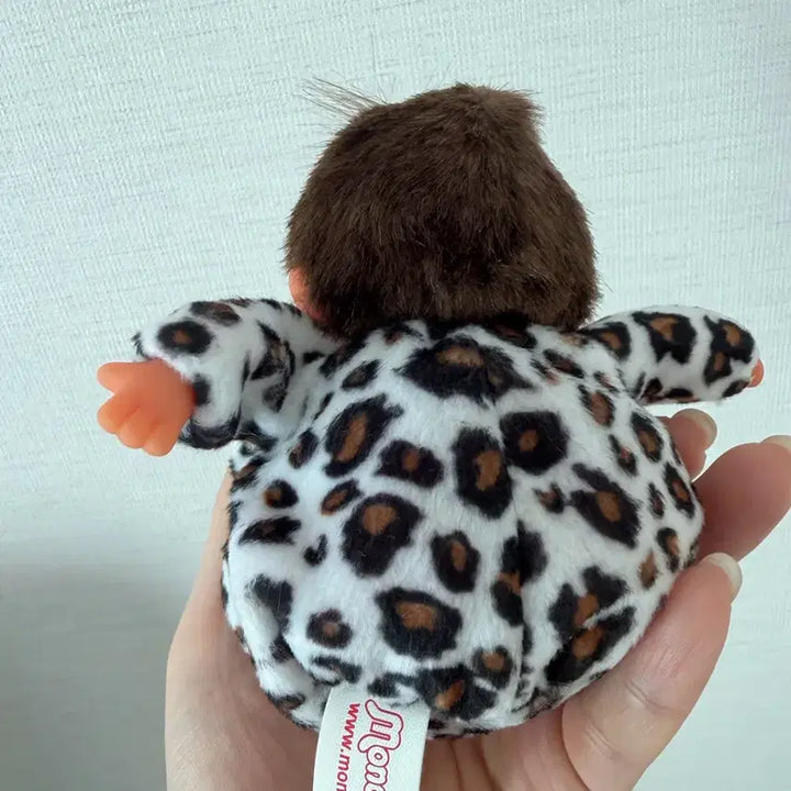 [BUNJANG] Rare Leopard Ribbon Monchhichi Doll / 희귀 레오파드 리본 몬치치 찰찰이