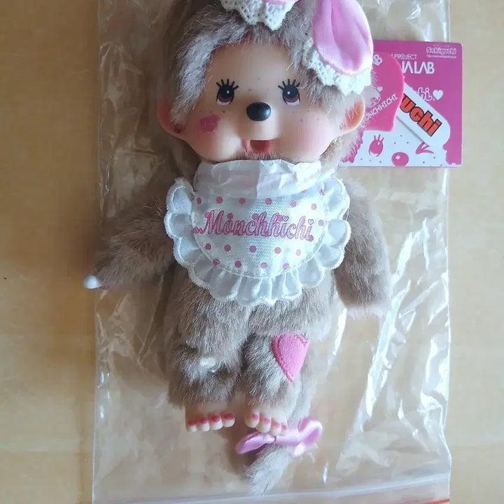 [BUNJANG] Otonara Lab Collaboration Pink Ribbon Monchhichi Doll / (토일특별할인)고전 오토나랩 콜라보 시리즈 정품 핑크리본 몬치치 인형