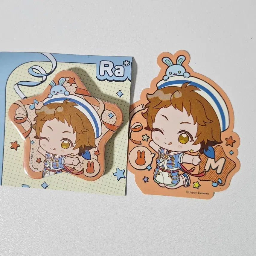 [BUNJANG] Ensemble Stars Mitsuru Kanji Festival Acrylic Badge &amp; Sticker Set / 앙스타 미츠루 감사제 캔뱃지 뱃지 스티커 세트