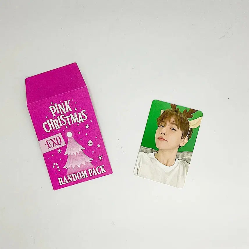 [BUNJANG] EXO Baekhyun 2024 Pink Christmas Photocard / 엑소 백현 2024 핑크 크리스마스 포토카드 포카1 EXO BAEKHYUN 2024 PINK CHRISTMAS PHOTOCARD 1