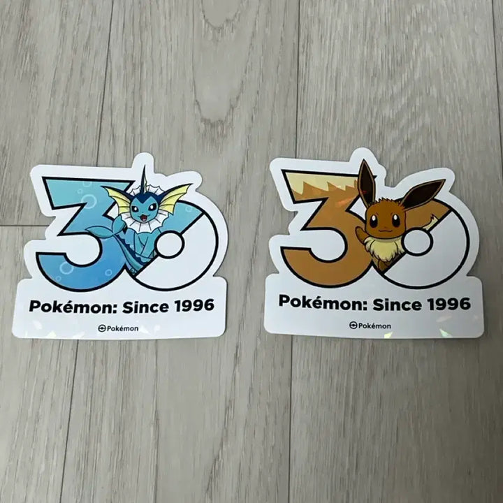 [BUNJANG] Pokemon 30th Anniversary Logo Stickers Eevee, Vaporeon / 포켓몬스터 30주년 로고 스티커 이브이, 샤미드