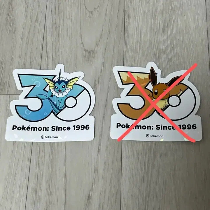 [BUNJANG] Pokemon 30th Anniversary Logo Stickers Eevee, Vaporeon / 포켓몬스터 30주년 로고 스티커 이브이, 샤미드