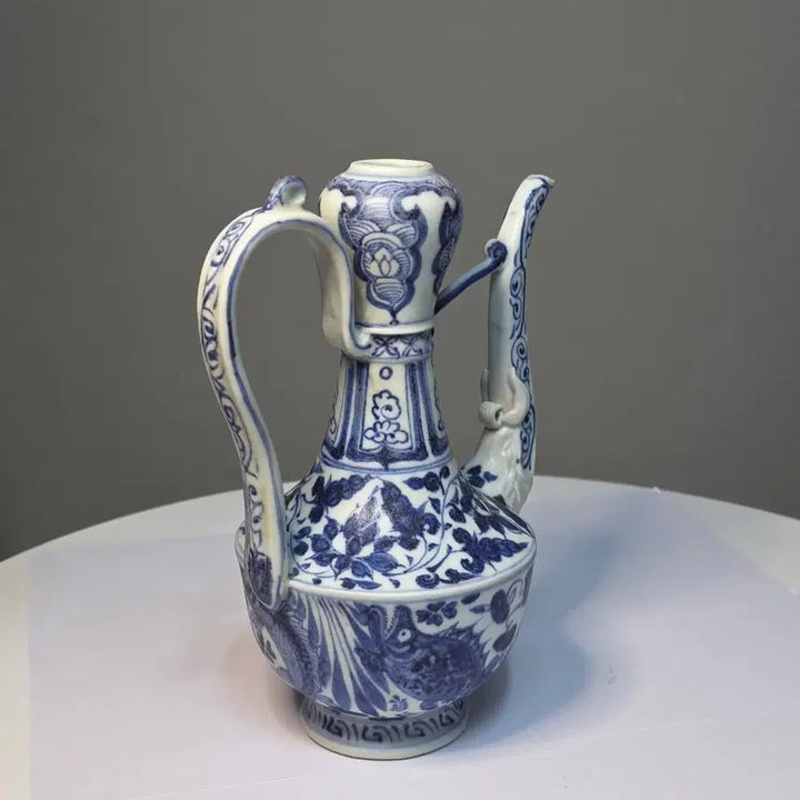 [BUNJANG] Blue and White Porcelain Jar with Fish and Dragon Motifs / 청화어조문절견집호